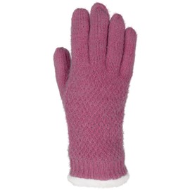 styleBREAKER 09010040 Women's Warm Winter Gloves with Rice Grain Pattern and Fleece, Thermal Knitted Gloves, Finger Gloves, pink