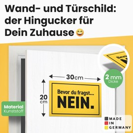 DankeDir! Bevor Du Fragst - 30 x 20 cm Sign - Party Decoration Party Gift Colleagues Friends Decoration Gift Idea - Birthday Gift Saying Sign Wall Decoration Door Sign Funny Saying