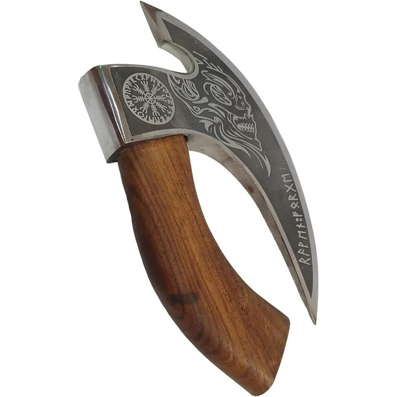 Viking Pizza Axe with Leather Sheath, Vikings Butcher Axes, Viking
