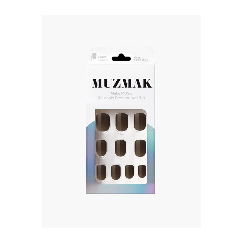 Reusable Nail Tips Earl Gray (Short Square) / 리유저블 네일팁