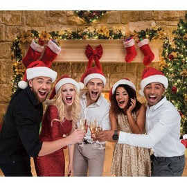 AIIKES 8x8FT Merry Christmas Backdrop Tree Sock Gift Family Party Decorations Backdrops Happy New Year Xmas Fireplace Theme Photography Background Pictures Banner Studio Decor Booth Props 11-209