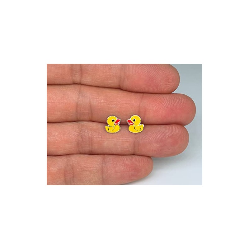 Yellow Duck Earrings - Sterling Silver