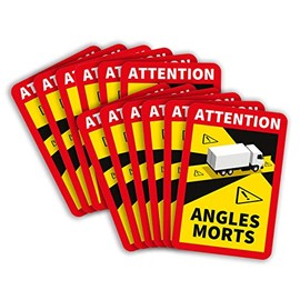 lepni.me "Attention Angle Morts" Set of Blind Spot Stickers, France, for Heavy Vehicles, Lorries or Buses (French language)