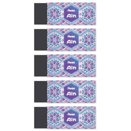 Pentel AMZ-ZEAH10L3-5 Exclusive Hologram Design Eraser, 5 Piece Violet