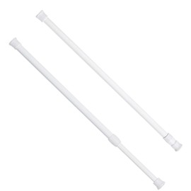 YUNYU Extendable Telescopic Curtain Rods No Drilling 30-50cm Adjustable Shower Curtain Rod for Bathroom Kitchen Closet Rustproof Metal Pack of 2