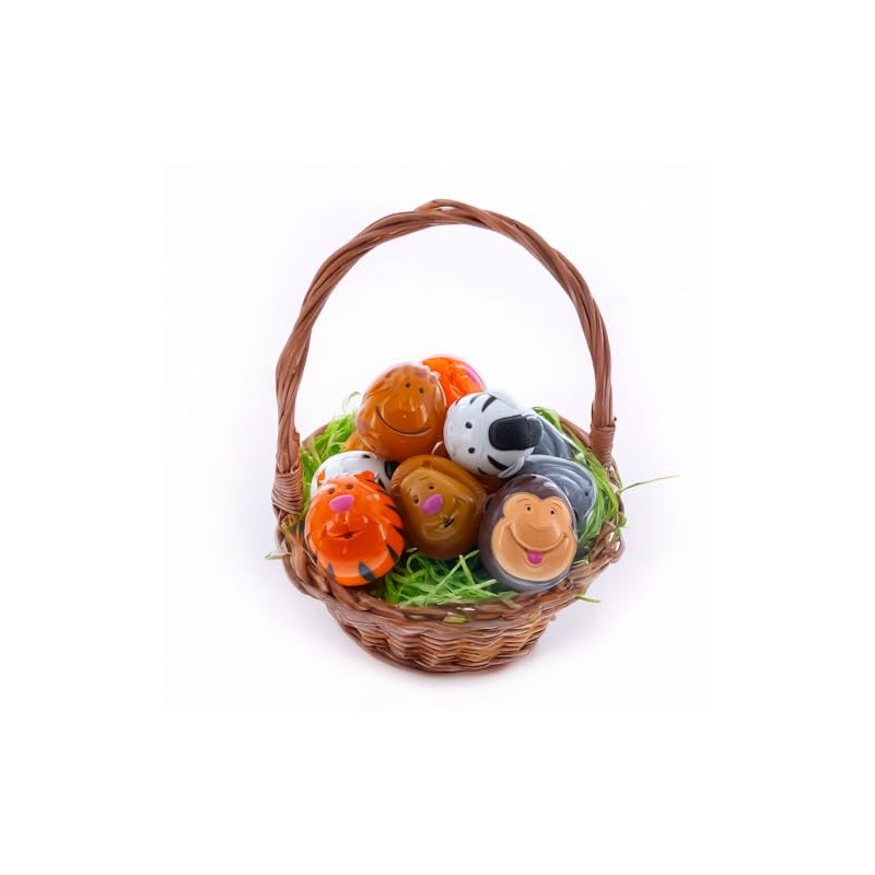 BestPysanky Set of 12 Animals Plastic Easter Eggs- Tiger, Zebra,