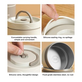 Insulated Lunch Container, Stainless Steel Thermal Compartment Lunch Box, Insulated Food Jar, Insulated Leak Proof for School Travel (Yunir29oxv8fmsg-13)