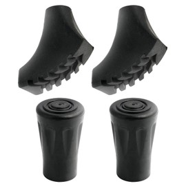 Nordic Walking Poles Rubber Buffer, Pack of 4 Nordic Walking Pads Buffer 2 Round 2 Horseshoe Trekking Pole Protective Covers, Diameter 11 mm Hiking Poles Hiking Poles Replacement Parts Stopper Asphalt