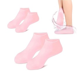 Calcetines de Cuidado Hidratantes de Silicona para Pies - 2 Pares Calcetines de Silicona, Mantenga Pies Hidratados, Cuidado de Piel de Pies, Eficaz Reparación de Pies Secos y Agrietados, Talla Única