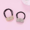 2Pcs Rhinestone Hair Ponytail Holder Stretchy Glitter Hair Ties Elastic