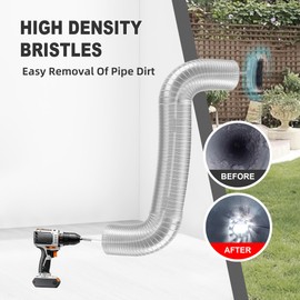 AOGYikang 21FT Chimney Brush Kit, Multi-Purpose Dryer Vent Cleaning Brush Kit with 4" Brush Head, Professional Lint Cleaning Accessories for Chimneys, Ducts, Dryers, Crevices