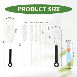 10 pcs Bottle Cleaner Brush Set, Cup Lid Cleaning Brushs, Handle Stainless Steel Bottle Cleaner Brush, Wine Decanter, Narrow Spaces, Pipes & More