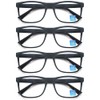 OLOMEE Matte Black Reading Glasses Men Blue Light Blocking Large
