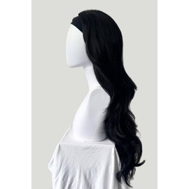 Black 3/4 Hair Piece (Half Wig), Wavy, Long: Jessie jet black #1