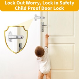 Home Security Door Reinforcement Lock for Children and Senior Premium Interior Door Latches with Alarm for Interior Doors to Defend Your Home