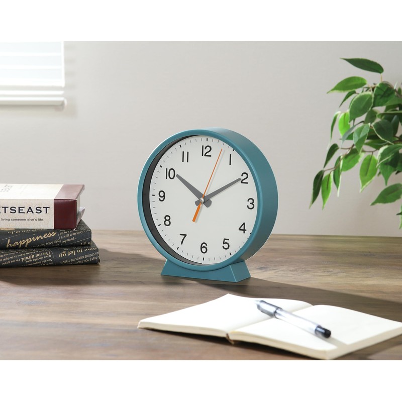 Fuji Boeki 29870 Dual Standing, Analog Clock, Silent, Small, Width