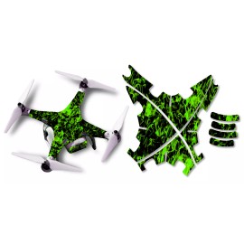 DJI Phantom 2 Drone Wrap RC Quadcopter Decal Custom Skin Accessory Green Flames