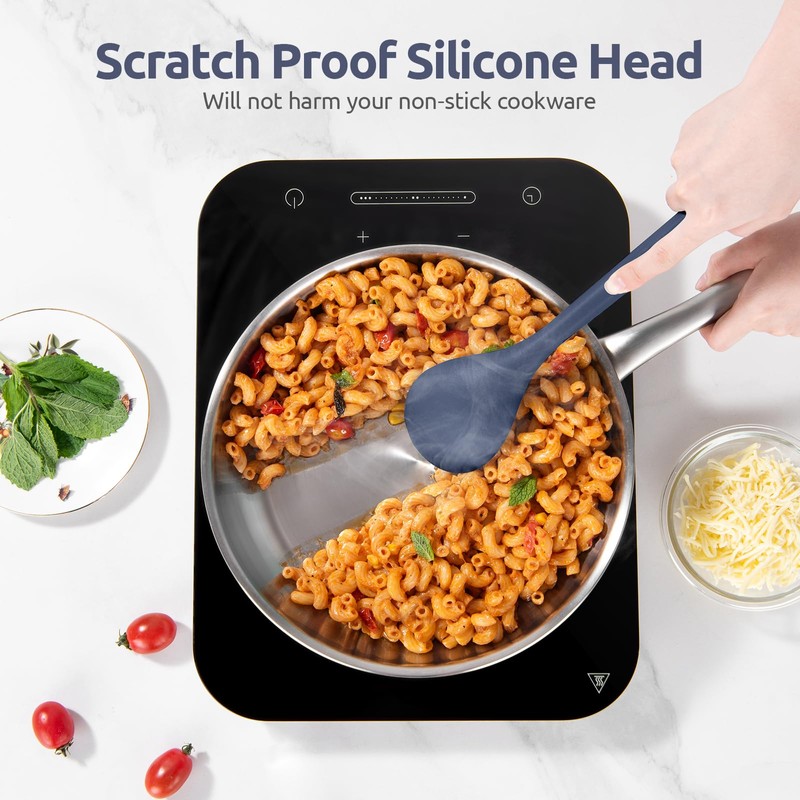600ºF Heat Resistant Silicone Spoon: U-Taste 13.3in Solid Kitchen Cooking