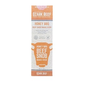 Beef Snob Snack Sticks - Honey BBQ Flavor - 1 Ounce Snack - 20 Meat Sticks Per Box - High Protein Snack, Keto Friendly, Gluten Free Jerky Sticks