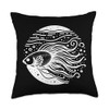 Line Art Fish & Ichthyologist Celestial Pearl Danio Throw Pillow