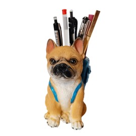 Photour Cute Dog Pen Holder for Desk Pen Pencil Cup Creative Desktop Pen Organizer Pencil Cups for Desk Unique Desk Accessories Decor for Home Office School Gift for Dog Lovers (French Bulldog)