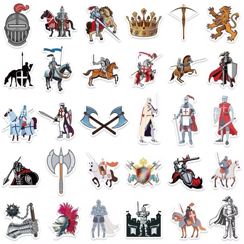Knights 20 Random Knights Medieval Stickers Feudal Decals Hydro Laptop