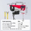 110V Electric Steel Wire Winch Wireless Remote Control 40ft Single
