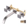 Wall-Mounted Bathroom Sink Faucet Brushed Nickel Waterfall Bathroom Faucet Solid