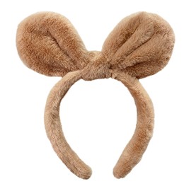 JazSwirl Bunny Ears Headband, Rabbit Ears Headband for Women, Easter Bunny Ears Hair Headbands Bunny Ears Easter Headbands (Brown)