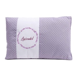 Gözze - Lavender Scented Pillow, 180g Lavender Flower Filling, 100% Cotton Cover, 30 x 20 cm - Purple with Spots