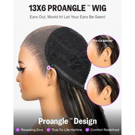 Megalook hair Glueless 13x6 Ombre Lace Front Wigs Human Hair Pre Plucked Pre Cut 220% Density Ear-to-Ear HD Lace Wig Highlight Drawstring Wig Human Hair fb27# 20 Inch