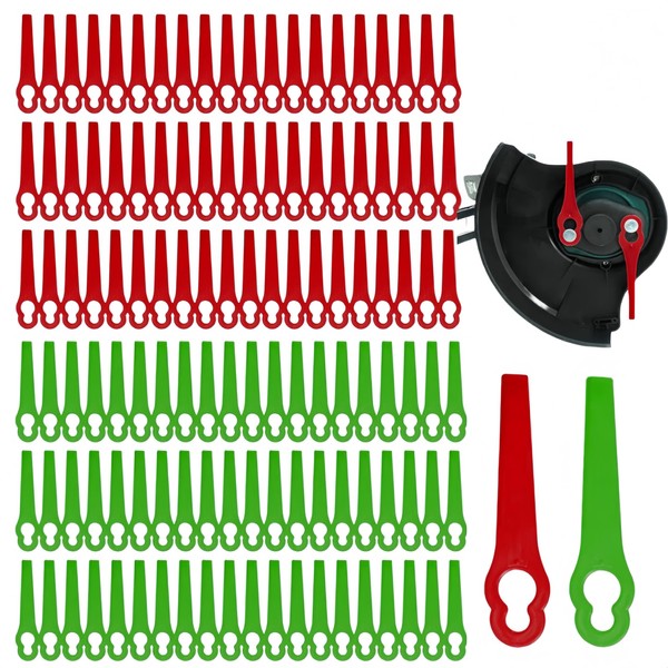 SDXCJY 100 Pcs Plastic Grass Trimmer Blades,Red Plastic Grass Trimmer