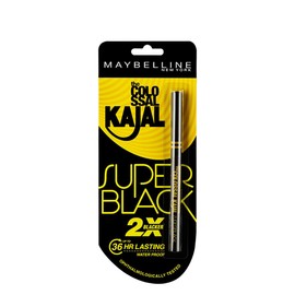 Maybelline New York New The Colossal Kajal - Super Black (2X Blacker) Waterproof 16Hours Intense.