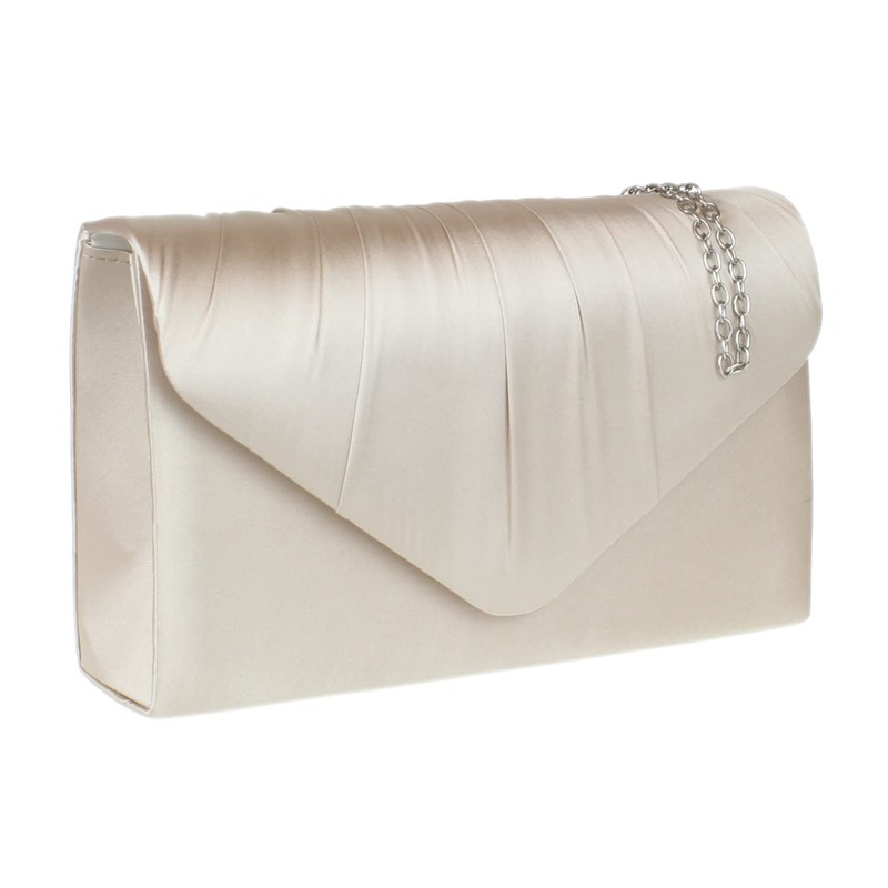 Girly Handbags Women's Satin Pleated Clutch Bag, neon yellow