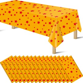 byojia Anime Plastic Tablecloths for Rectangle Tables, Plastic Table Cover Disposable Red Stars Table Cloth for Party Decor Supplies Birthday Themed Party Decoration(54 x108) (16)
