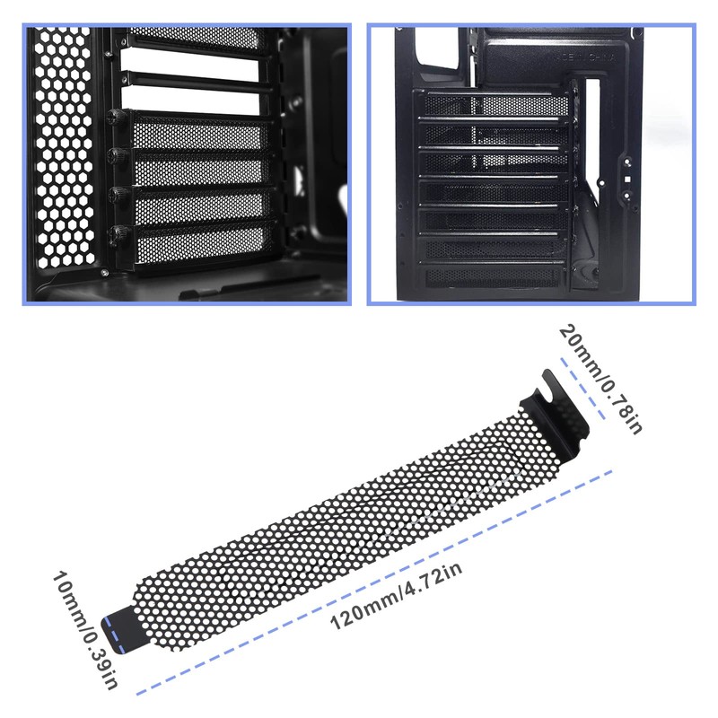 ECSiNG 10Pcs PCI Bit Dust Baffles Metal Dust Filter Blanking