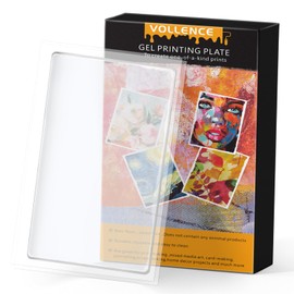 Vollence Gel Printing Plate - 10”x 8”Reusable Gel Monoprinting Plate for Press Art, Printmaking Gel Plate for Scrapbooking, Card Making, Art and Craft, Collage