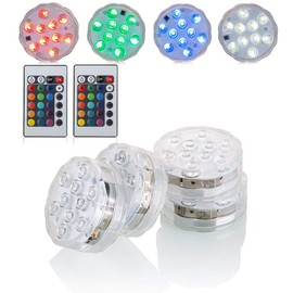 4 Packung Shisha LED Licht 3aaa batteriebetrieben RGB Multicolors Wasserdichte LED leuchtet Untersetzer mit Fernbedienung für das Rauchen Shisha Hookah Beleuchtung Dekoration (pack of 4) (4 Pack)