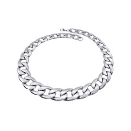 RUGGED steel - Women's Necklace Stainless Steel Solid Stylish XXL Statement Link Chain Curb Chain Wide & Heavy Lobster Clasp (Including Jewellery Box), Stainless Steel, No Gemstone