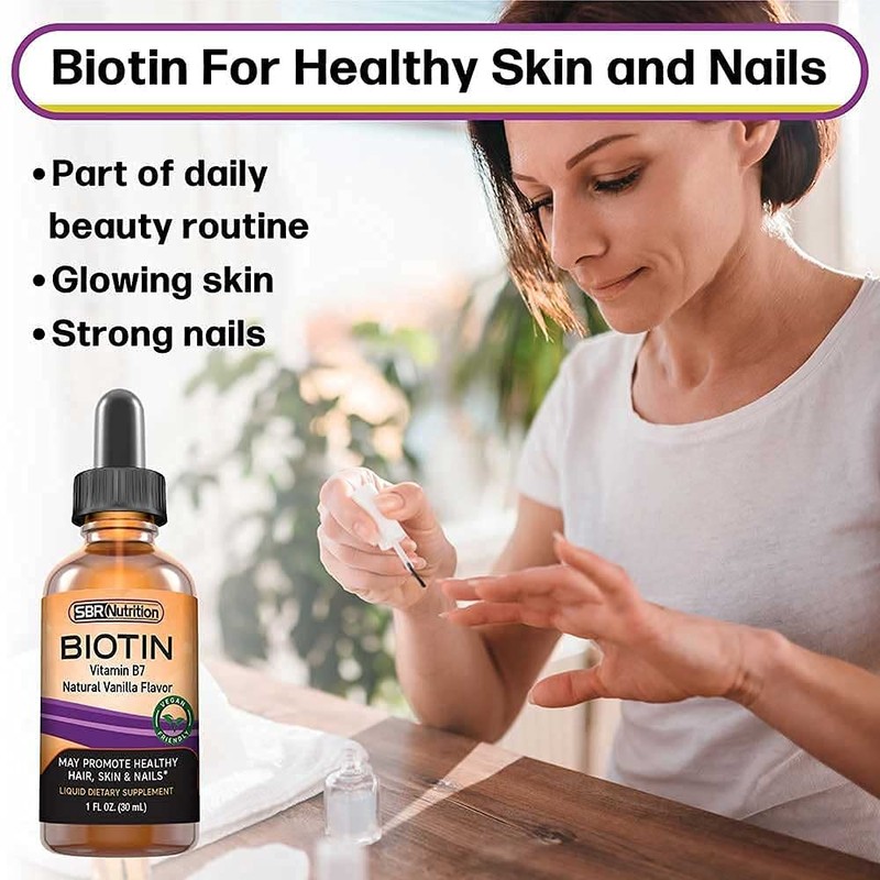 SBR Nutrition Biotin Liquid Drops, 5000mcg per Serving (60) 1.0Fl.oz