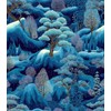 Blue Winter Forest Peel and Stick Wallpaper, Snowy Mountain Wallpaper