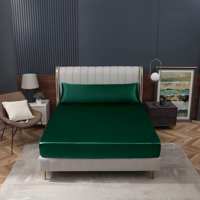 Homiest Satin Body Pillow Cover, Blackish Green, 20 x 54