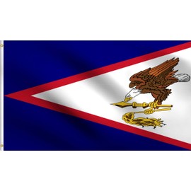 DMSE American Samoa Samoan Flag 3X5 Ft Foot 100% Polyester 100D Flag UV Resistant (3' X 5' Ft Foot)