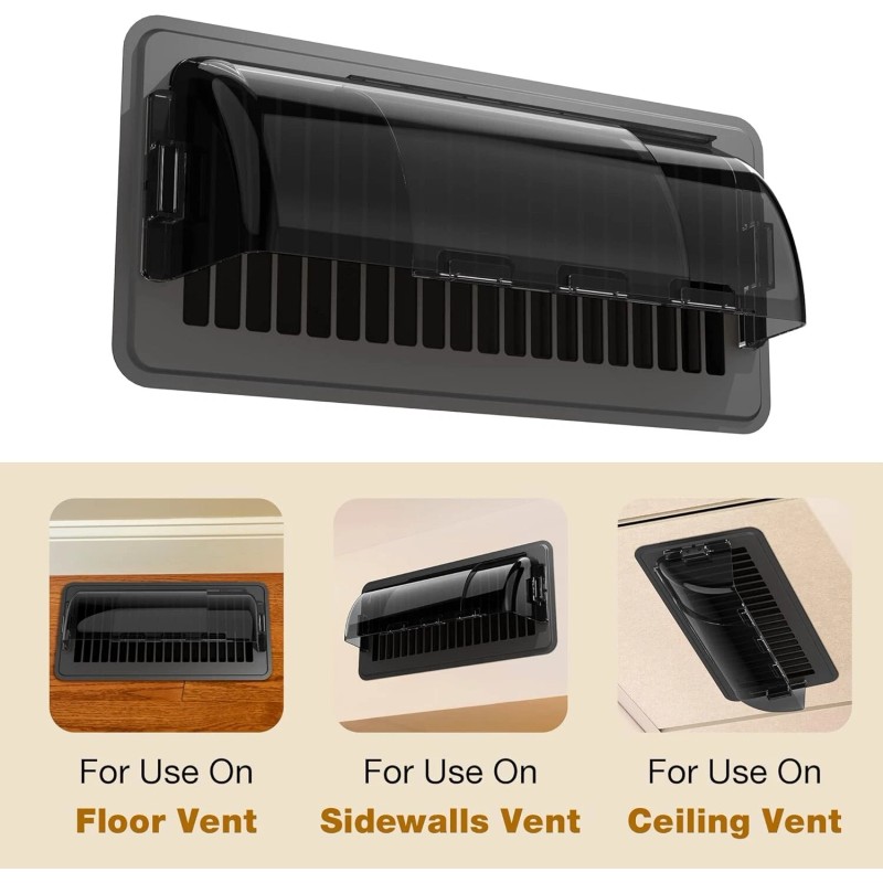 Evotech 2pcs Air Vent Deflector 10"-14" Magnetic Adjustable For Floor