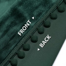 Benedeco Green Velvet Curtains for Bedroom Window with Pom Pom, Super Soft Luxury Drapes, Room Darkening Thermal Insulated Rod Pocket Curtain for Living Room, W52 by L108 inches, 2 Panels