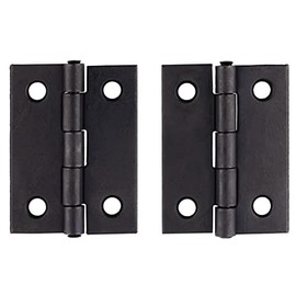 Flat Black Butt Hinges - 2" x 1-1/2" - Pack of 20 - Flush Mount Cabinet Door Hinges - Furniture Hardware - BH7-SBL (10)