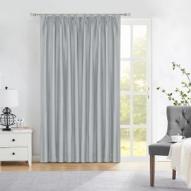 Pinch Pleated Full Blackout Curtain Panel 84 Inches Long for Bedroom Living Room Window Treatment Thermal Insulated Drapes with 12 Hooks (Ring not Include), Weathered Gray, 58"x84"x1