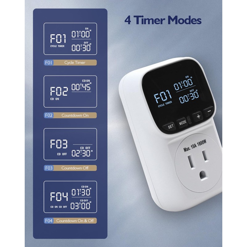 ZILLSEA Digital Temperature Controller, Heating & Cooling Thermostat Plug Outlet,