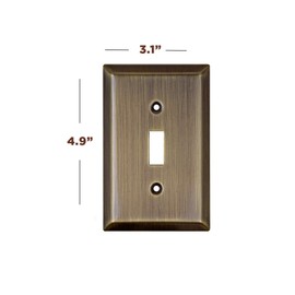 SleekLighting | Wall plates Decorative Classic Antique Brass | Electric Outlet and Switch Covers| Style: 1 Gang Toggle (4 Pack)