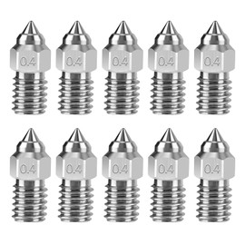 CCTREE 3D Printer Nickel Plating Copper Alloy Nozzles Kit for Ender 3 V3 SE, 10PCS 0.4mm Nozzles Kit High Temperature and Wear Resistance for Creality Ender 3 V3 SE, Ender 5 S1, Ender 7 3D Printers